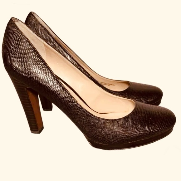 FRANCO SARTO Baroque Platform Heel, Rounded Toe, Brown - Picture 9 of 9